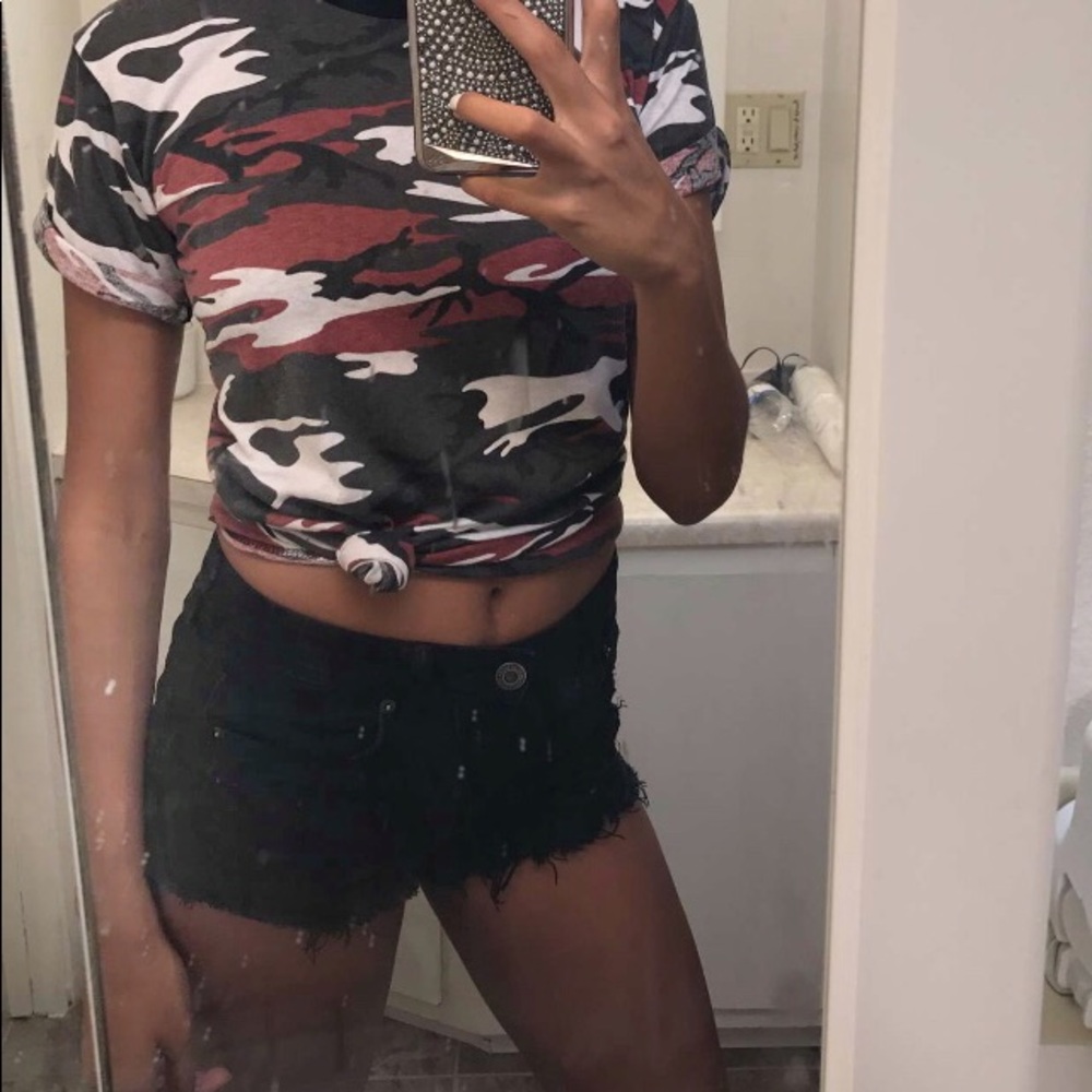 black shorts